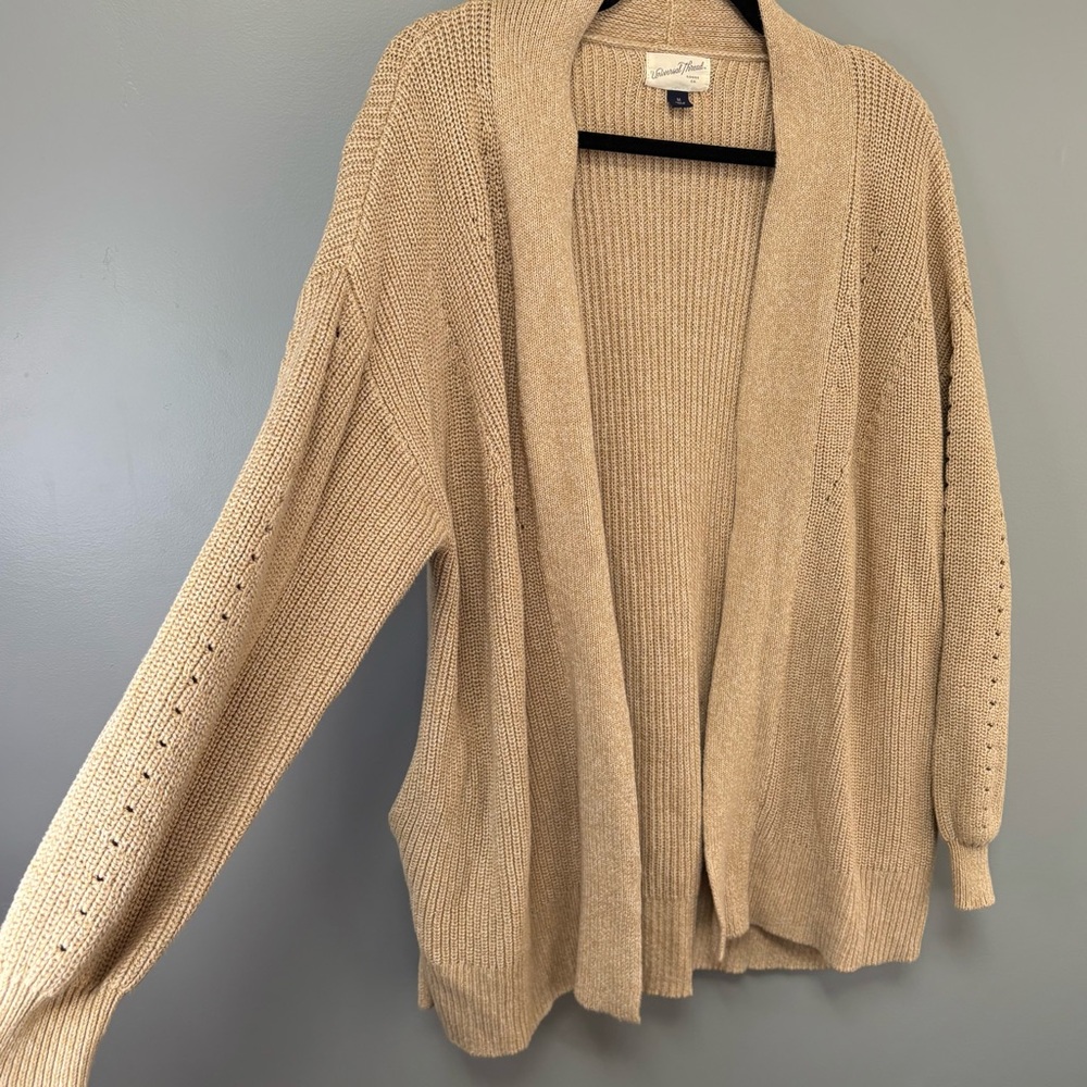 Universal Thread | Cozy Tan Open-Front Cardigan Sweater Women’s Size Medium